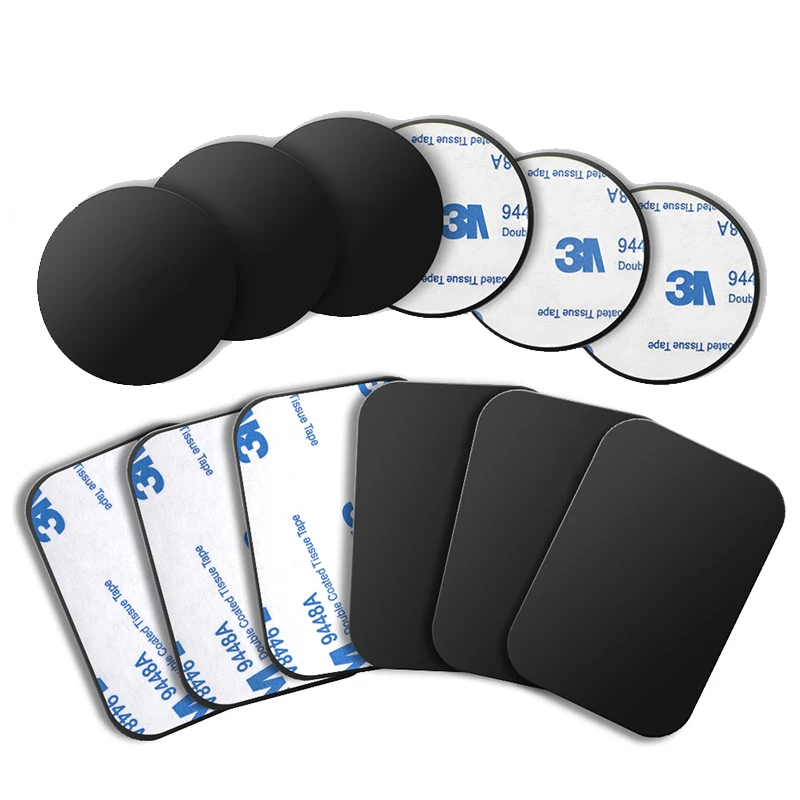 

Car Phone Holder Metal Plate Magnetic Holder Round Square Sticker Iron Sheet For iPhone Mobile Tablet Magnet Disk Desk Car Stand