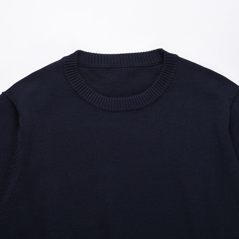 TB THOM Mne's Sweater Autumn Winter Fashion Brand Slim Casual Coat Cotton Striped 4-Bar Crew Neck Pullover Casual Slim Sweaters