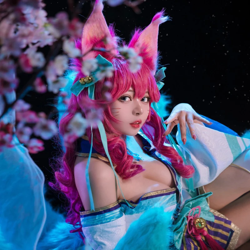 

Handmade Adjustable Cosplay LOL Red White Fox Ears Headband Simulation Fluffy Plush Animal Hair Hoop Kawaii Anime Accessories