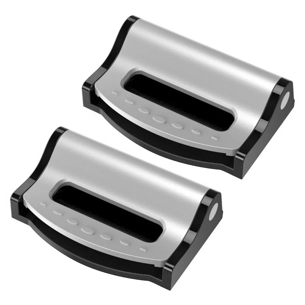

Adjustable Car Seat Belt Holder Stopper Buckle Clip Set of 2 Reduce Pressure & Friction Universal Fit (Silver)