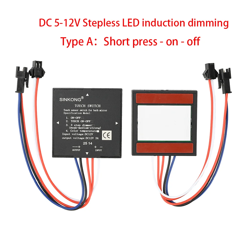 

12 В постоянного тока Светодиодный переключатель сенсорный переключатель Датчик двойной цветовой температуры бесконечное затемнение сенсорный чувствительный переключатель 3-5 мм датчик индукции