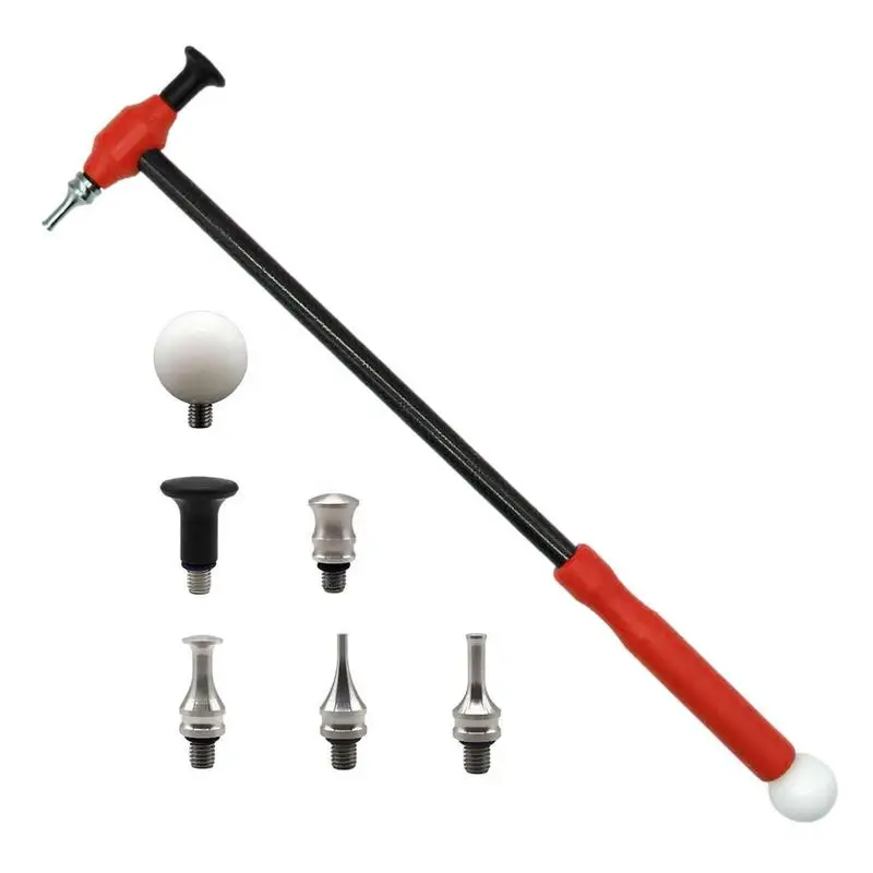 

Инструменты для вмятин на кузове автомобиля, безопасный для краски молоток для вмятин из углеродного волокна, инструменты для удаления вмятин на кузове с 6 насадками