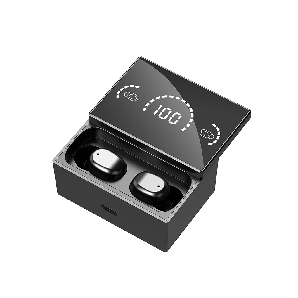 

Earbuds Bluetooth-compatible IPX5 Waterproof LED Sports Earphones Portable Headset Headphones with Microphone White