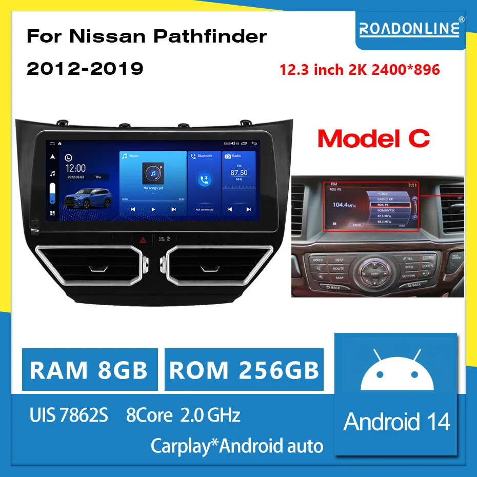 

Для Nissan Pathfinder 2013-2021 2400*896 разрешение UIS 7862S восьмиядерный 8 + 256 ГБ автомобильная навигация CarPlay автомобильный радиоприемник мультимедиа