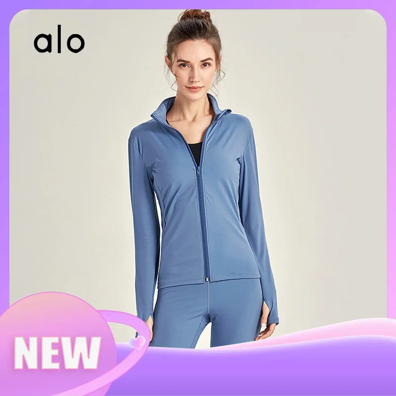 

Alo Yoga New Women's Training Jacket Outdoor Sports Long Sleeve Fitness Running Sports Jacket Women's Sportswear Training Suit
