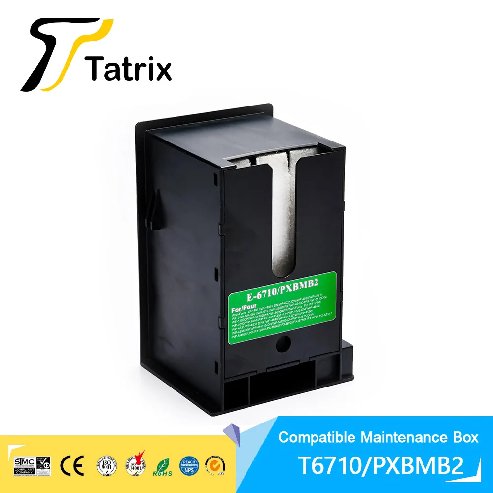 

1PK For T6710 Maintenance Box With Chip Use For WorkForce WF-7110 Inkjet Printer 3620 3640 3641 7111 7610 7620 7621 PX-M5040