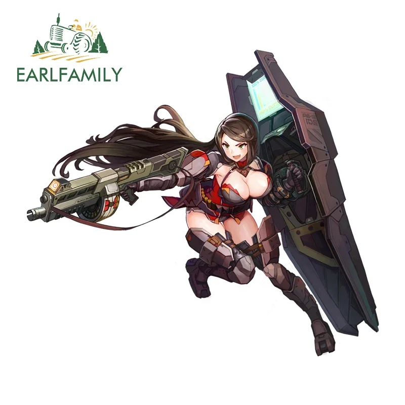 

EARLFAMILY 13cm x 11.2cm for Last Origin Sexy Gun Girl Car Stickers Waterproof Scratch-Proof Decals Window Car Assessoires