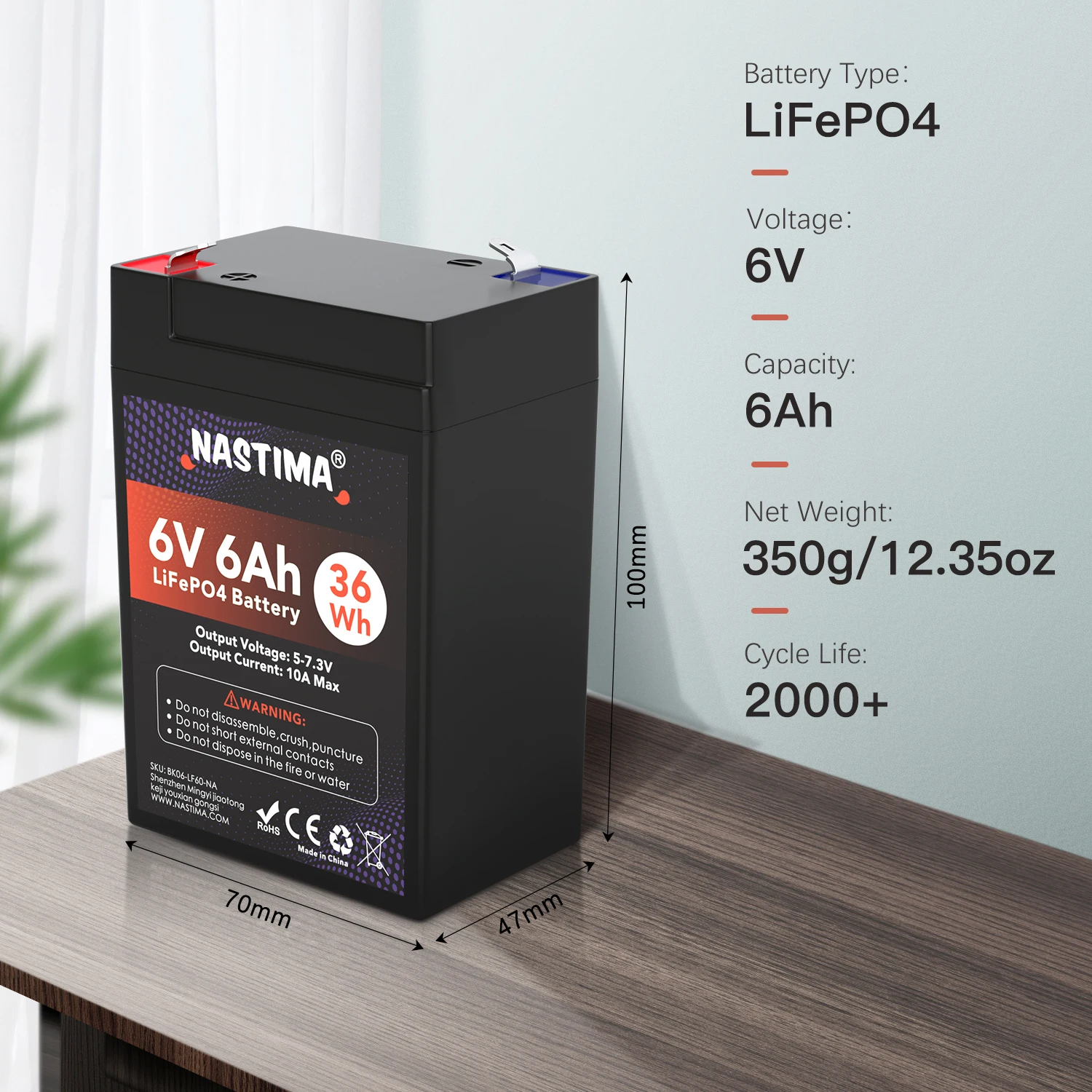 Фото Уникальный NASTIMA 6 В 6 Ач аккумулятор LiFePO4 BMS аварийный фонарь для детей езда на автомобиле литий-ионный аккумулятор №1