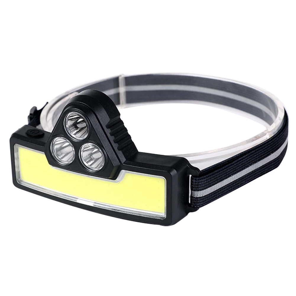 Мощный светодиодный налобный фонарь 3XPE + COB рыболовный с USB-зарядкой