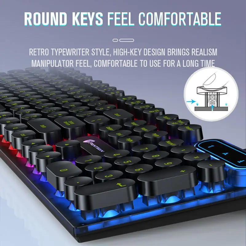 New Gamer Keyboard And Mouse PC Gaming RGB Backlit Rubber Keycaps Wired |