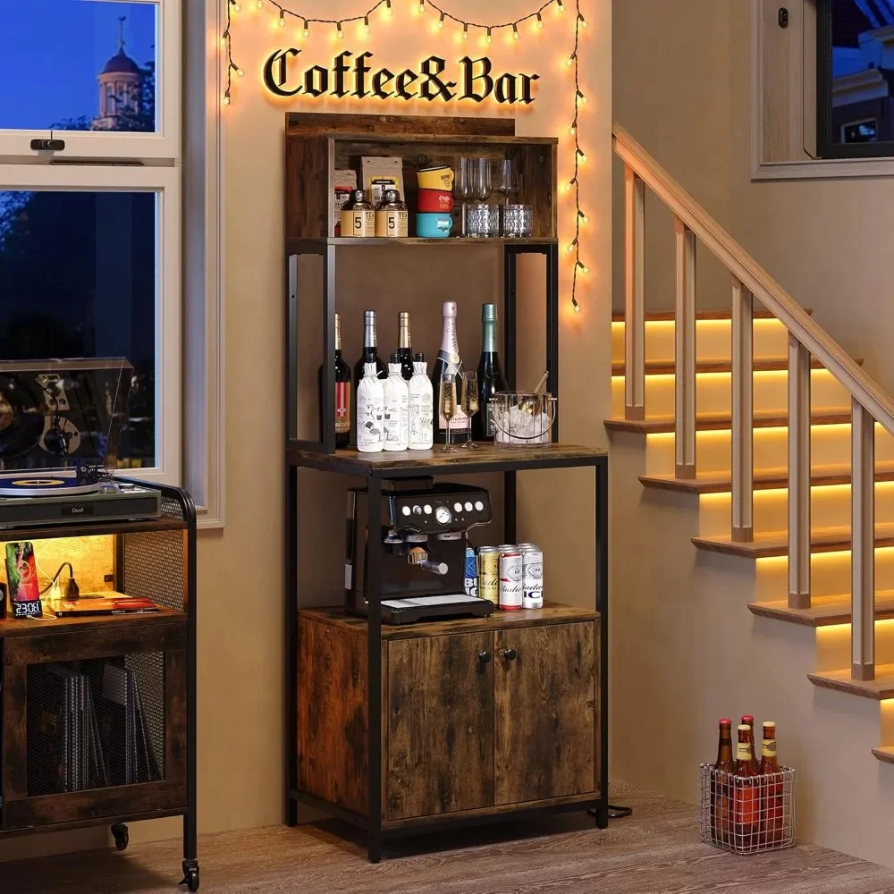 Кухонная подставка Furniouse 5 ярусов с розеткой промышленная стойка для