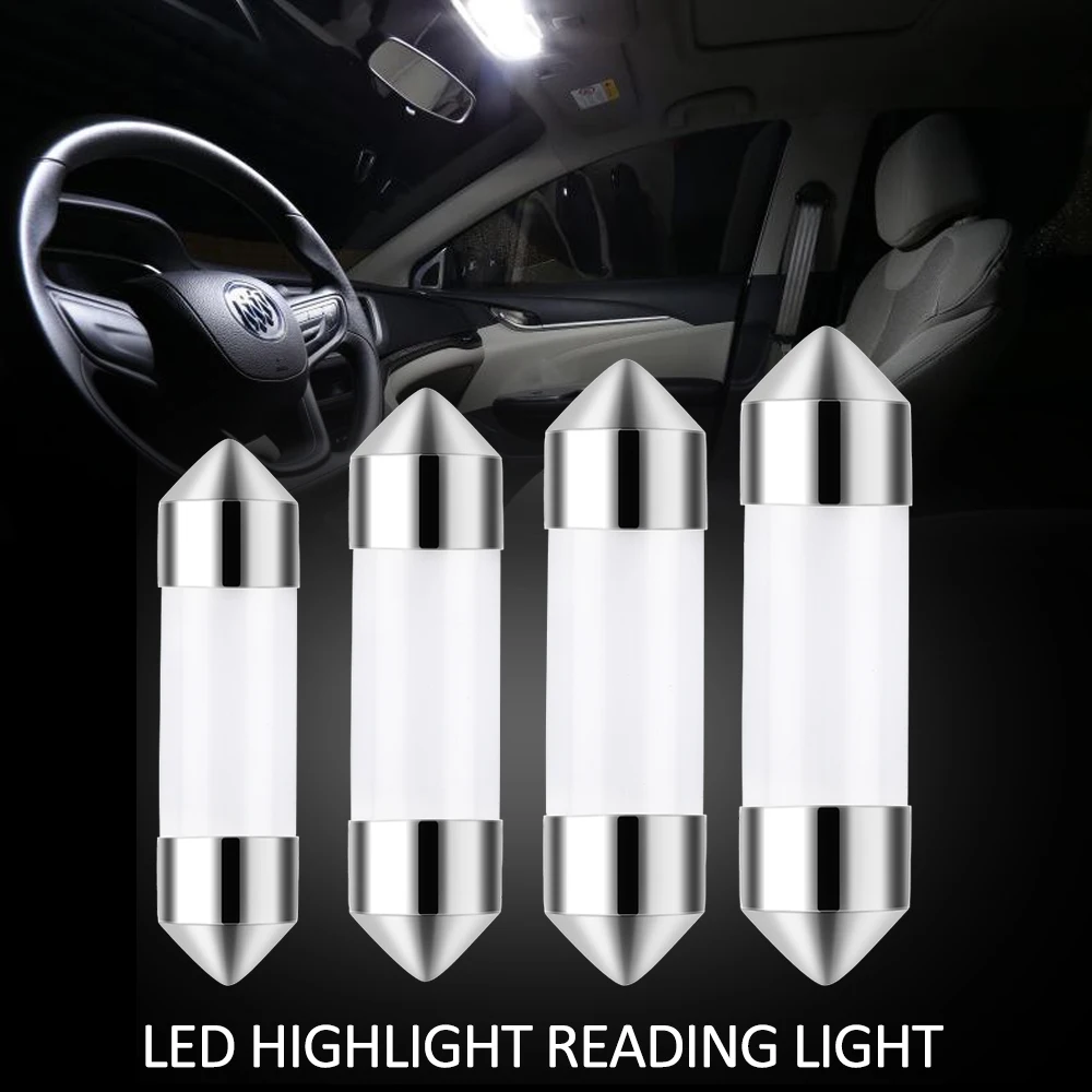1/2PCS C5W COB Car LED Bulb 12V 31mm 36mm 39mm 41mm Auto Interior Reading Lamp Car License Plate Light Accessories For Vehicles