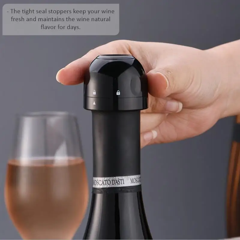 

2PCs Silicone Champagne Stoppers Vacuum Reusable Red Wine Corks Champagne Bottle Sealer Cap Stopper Leak-Proof Wine Plugs