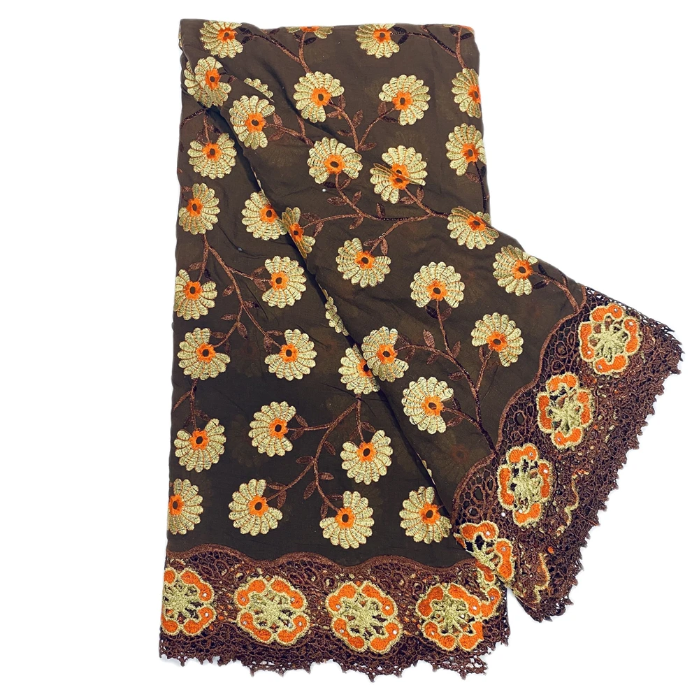 

Swiss Voile Lace Fabric Cotton Embroidered Water-soluble Lace Edge For Women Dress