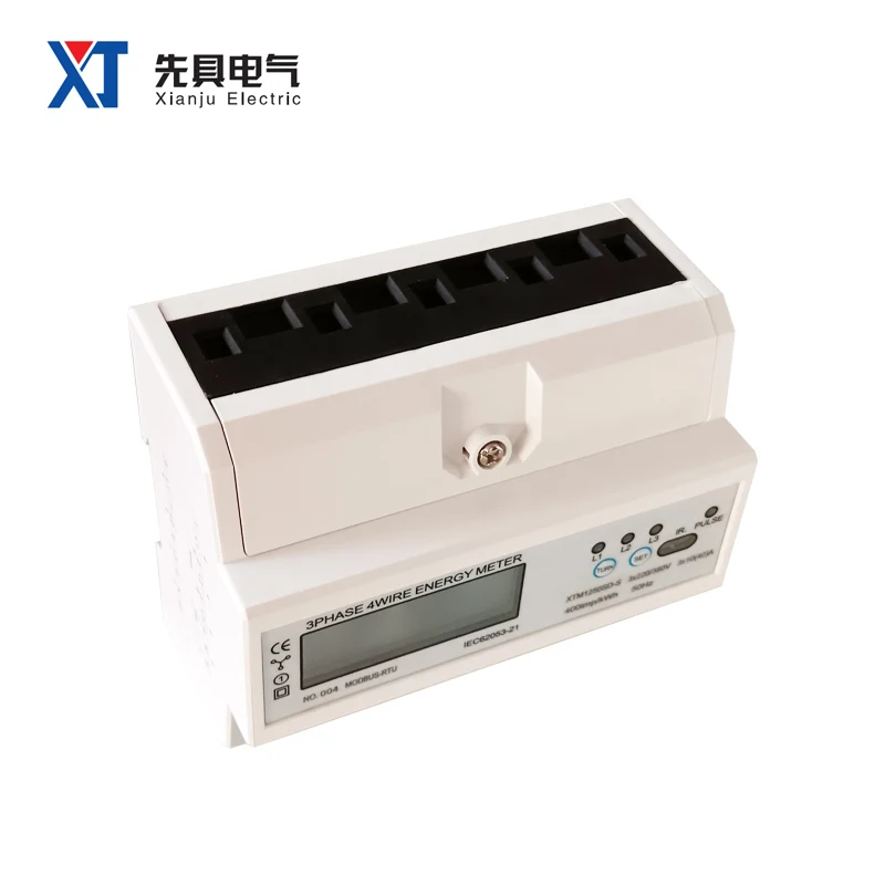 XTM1250SD-S трехфазный измеритель энергии 7P 4 провода ЖК-дисплей RS485 DL/T645 MODBUS-RTU 35 мм