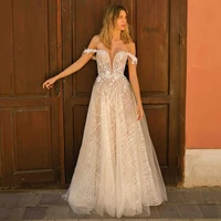 anna wedding dress 2022 sweetheart off the shoulder appliques glitter sequins bridal vestidos de novia brautmode customized