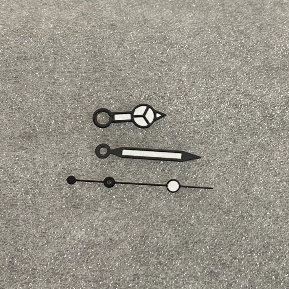 Watch Hands Black-edged White Three-hand Hands Green Luminescent Watch Hands Fit NH35 NH36 4R 7S Movements