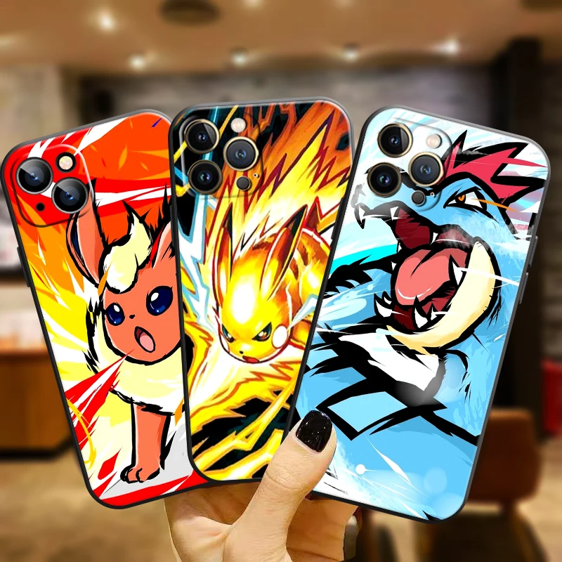 

Pokemon Pikachu For Apple iPhone 11 12 13 Pro Max 12 13 Mini X XR XS Max SE 6 6S 7 8 Plus Phone Case Liquid Silicon Coque Back
