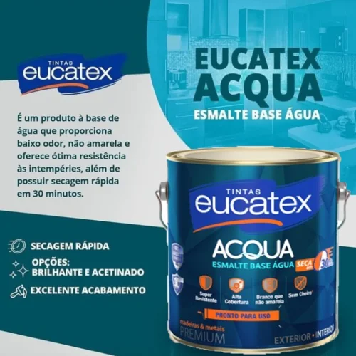 Желтая эмалированная водная основа Eucatex яркая 900 мл