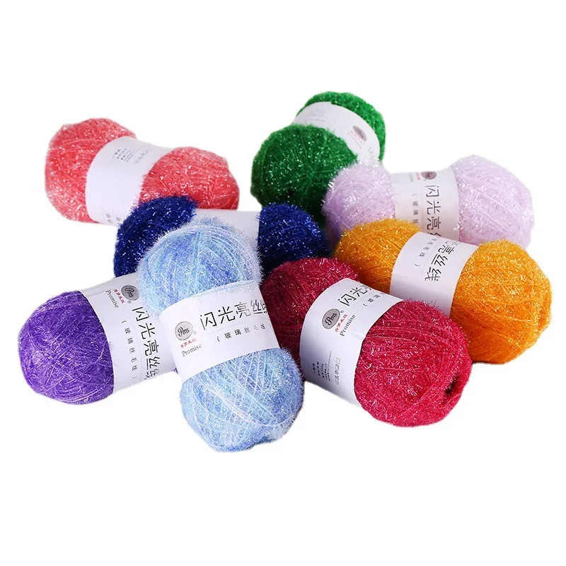 

Glass Silk Glitter DIY Handicraft Woven Material DIY Yarn Ball Silk Thread Dish Towel Shiny Silk Thread
