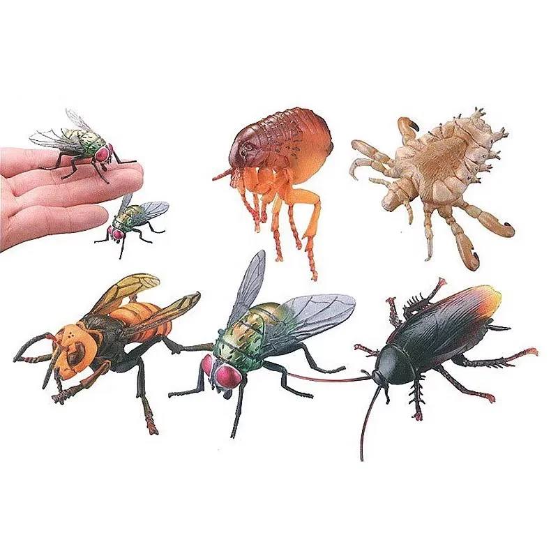 Фото Оригинальная аниме-фигурка Gashapon: миниатюрная модель насекомого (муха, таракан) для выставки, коллекционная фигурка, игрушка в капсуле, подарок №1