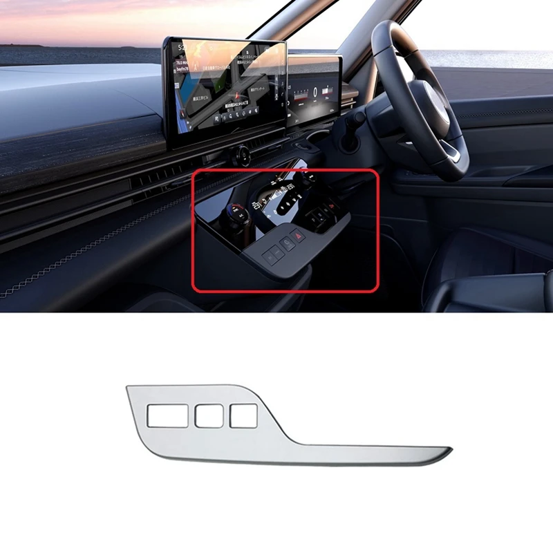 For NISSAN SERENA C28 2023 2024 RHD Central Control Gear Shift Cover Air Conditioning Trim Replacement Parts Silver