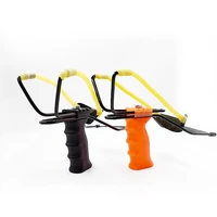 foldable slingshot portable powerful catapult with rubber band and black handle support outdoo shooting wholesale drop shipping