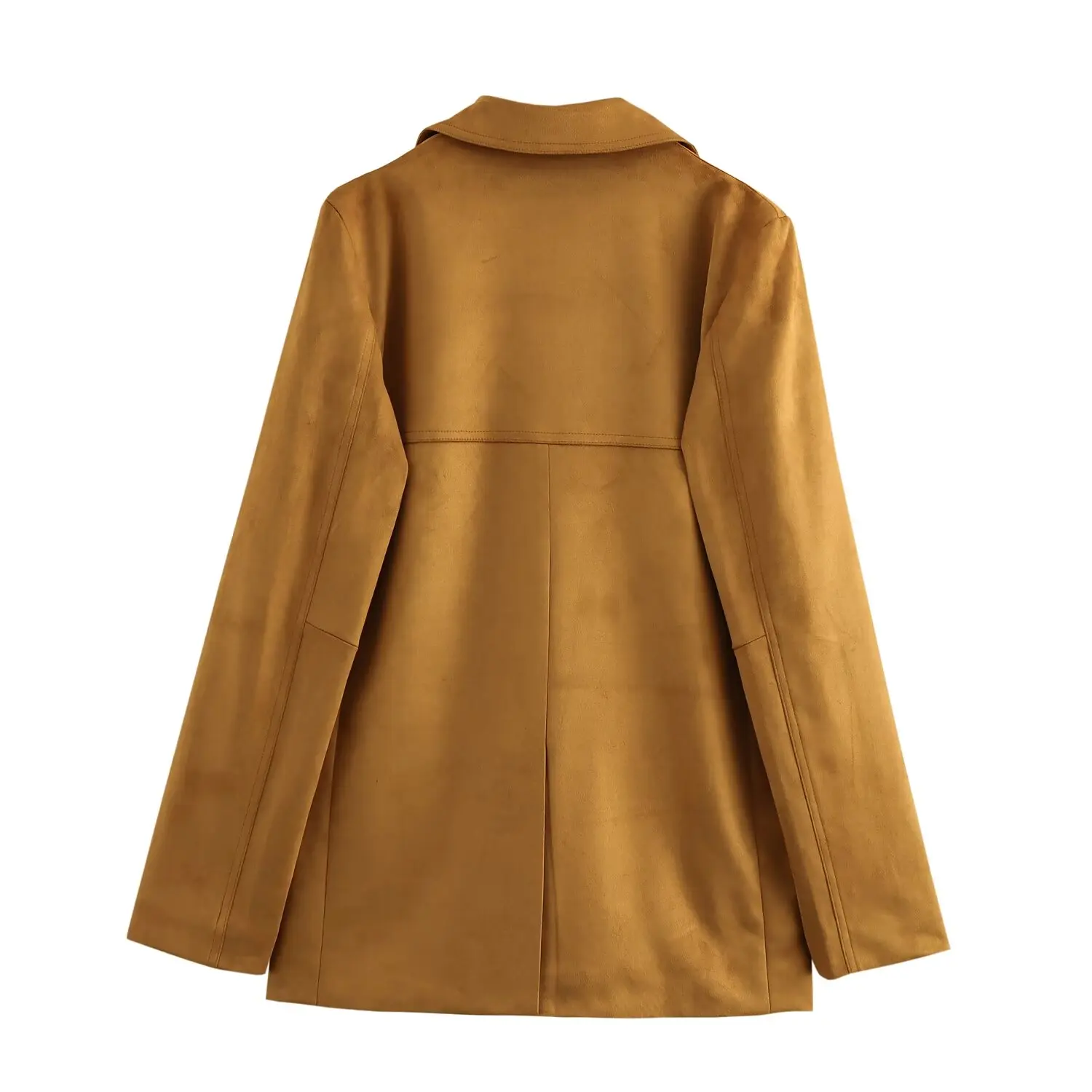 Taop&ampZa женский новый осенне-зимний пиджак 2024 с воротником и замшевой текстурой