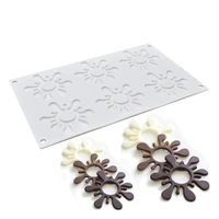 8 holes sunflower shape silicone cake mold diy 3d mould cupcake cookie muffin soap moule baking tools mold