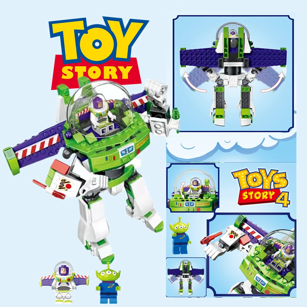 

Disney Toys Story 4 Buzz Lightyear Stars Robot Blocks Space Wars Mech Armor Building Blocks Bricks Toys Children Boys Kid Gift
