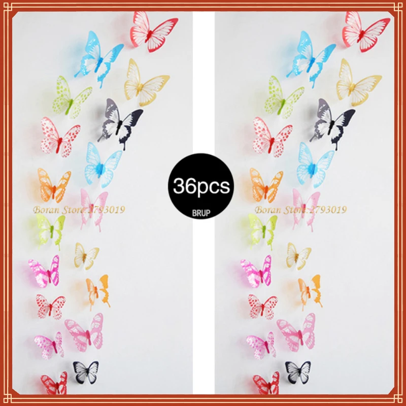 

3D Crystal Wall Stickers New Year Christmas Home Decor Creative Butterflies With Diamond Party Decoration