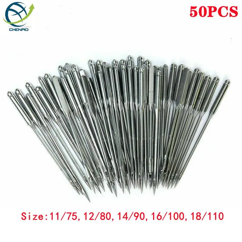 50Pcs/Set Household Sewing Machine Needles 11/75,12/80,14/90,16/100,18/110 Universal Home Sewing Needle Sewing Accessories