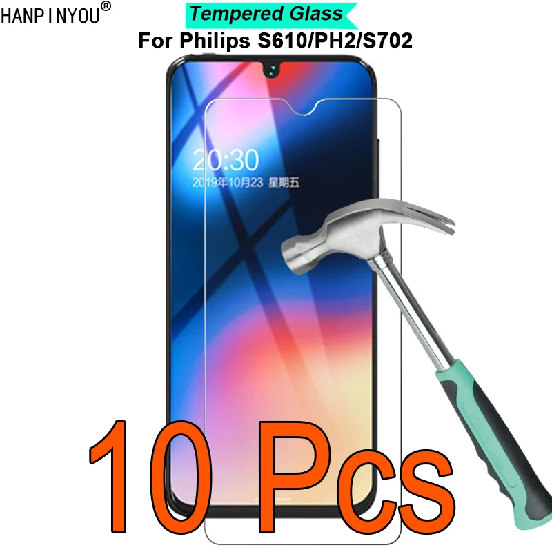 10 шт./лот для Philips S610 PH2 PH1 / S702 твердость 9H 2.5D ультратонкая закаленная стеклянная пленка защита экрана