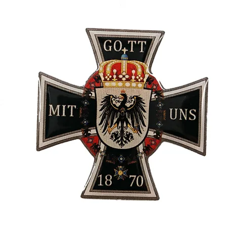 Металлический прусский значок с крестом 1870 года