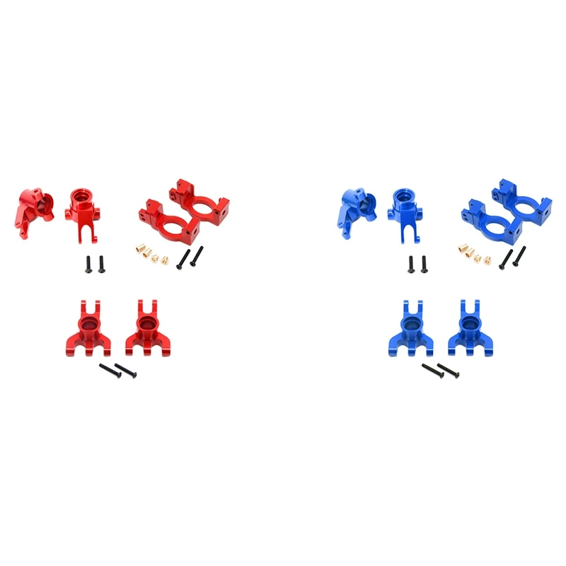 

6Pcs Metal Front Steering Block Caster Block Rear Hub Carrier For 1/6 Redcat Racing Shredder RC Truck Upgrades Parts