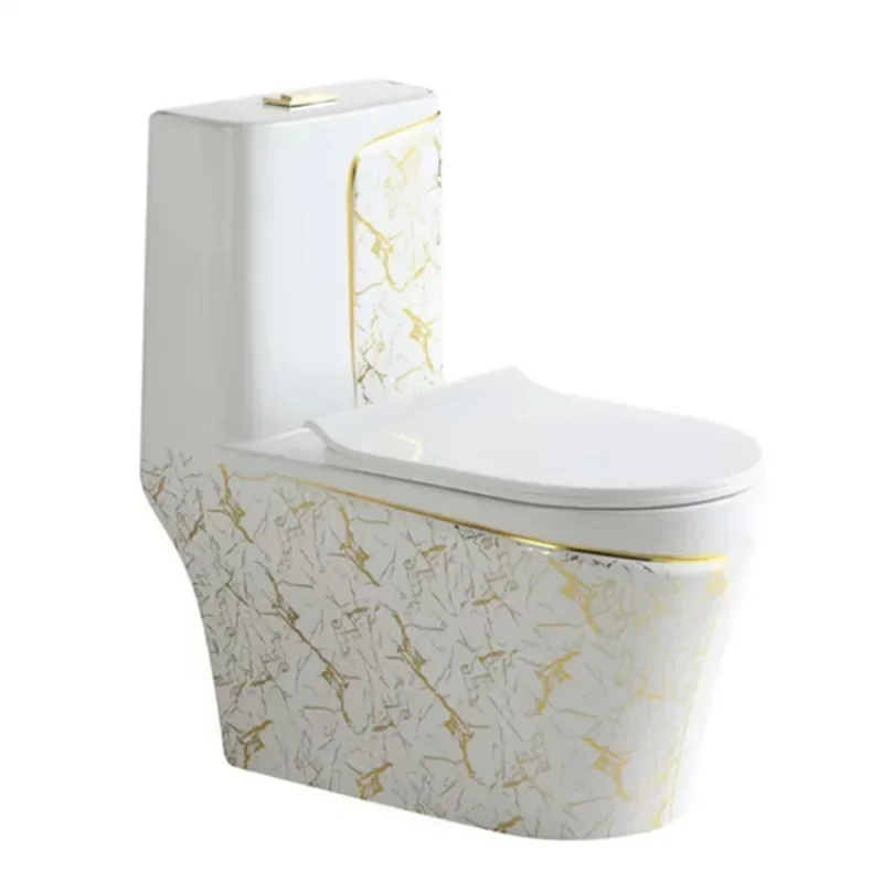 Золотой унитаз предметы для ванной комнаты бытовой сифон напольный керамика