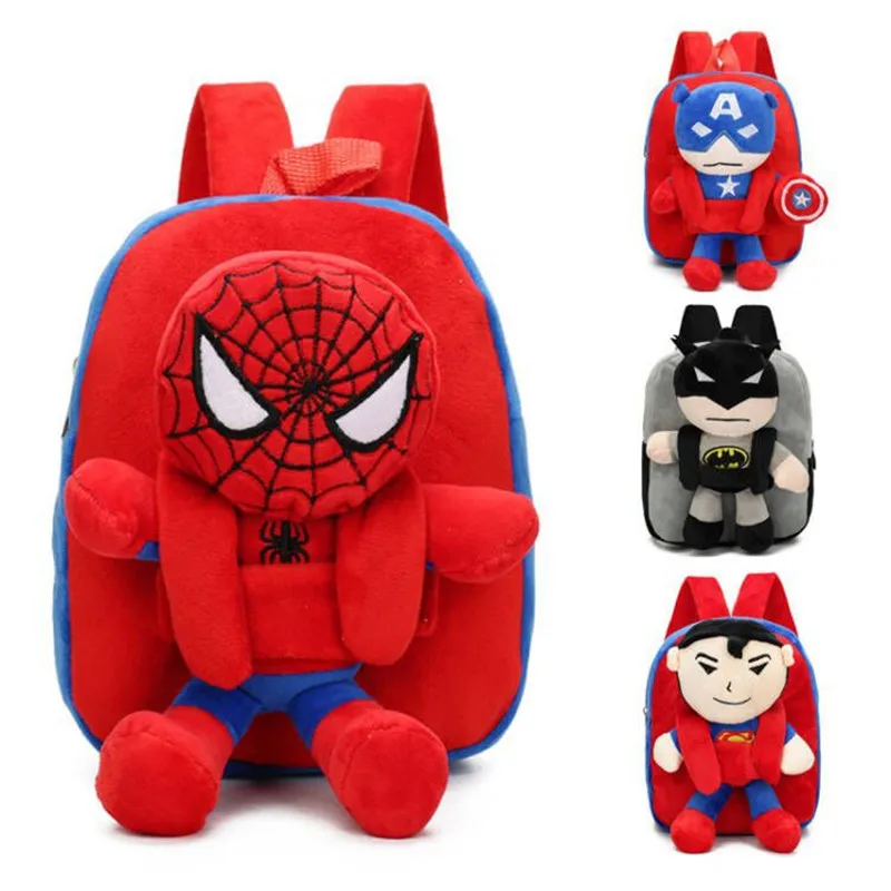 Disney Marvel Children Backpack Kawaii SpiderMan Batman Supe