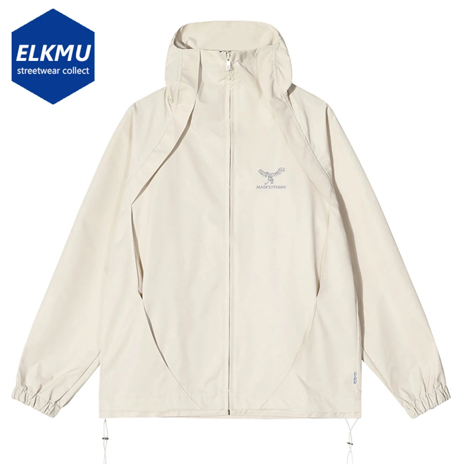 Куртка мужская оверсайз в стиле Харадзюку куртка с высоким воротником и