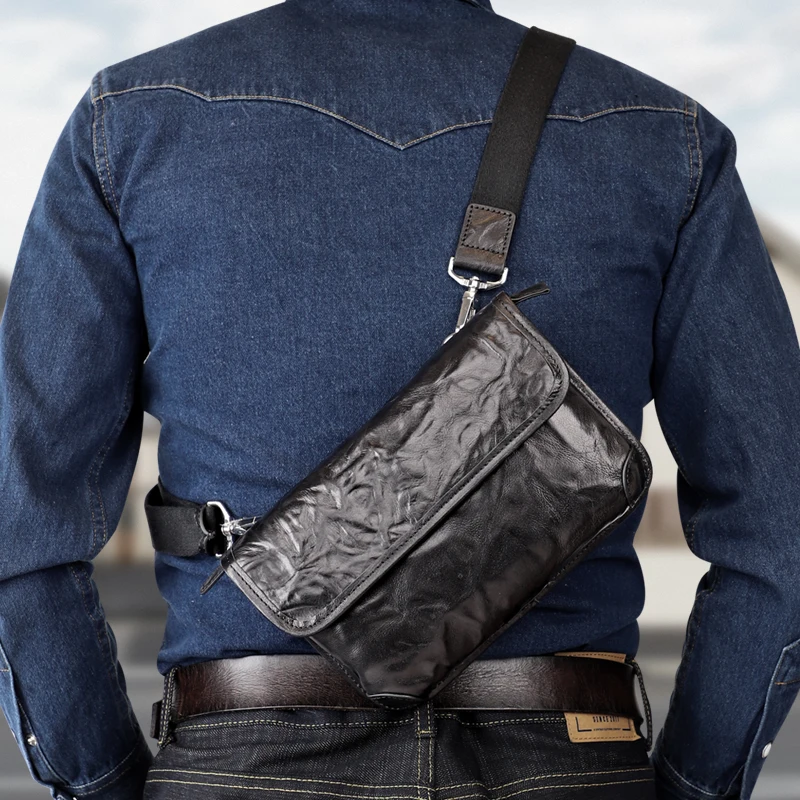 2022 New Male Crossbody Shoulder Bag Genuine Leather Business Messenger Bag For Men Outdoor Sport Women's Sling Bag