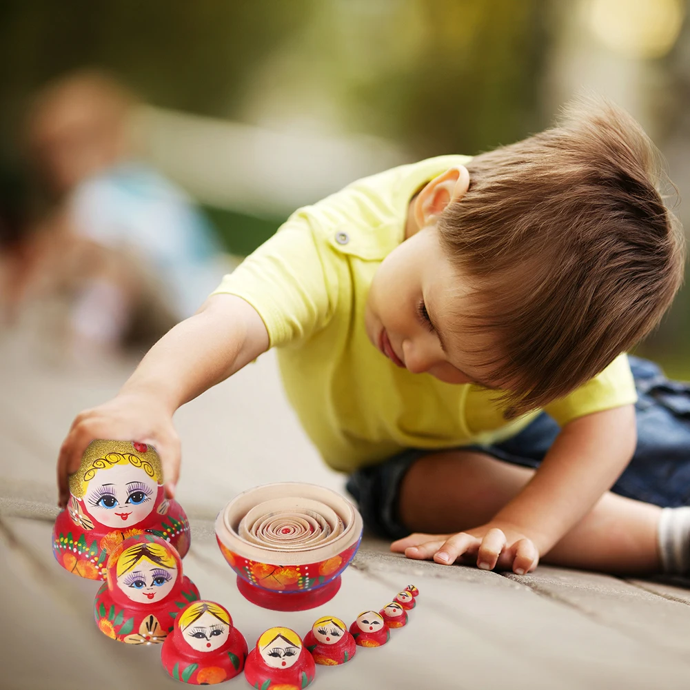 

10-слойная мультяшная Матрешка, домашний декор, деревянная кукла-гнездо, коллекционная игрушка для детей
