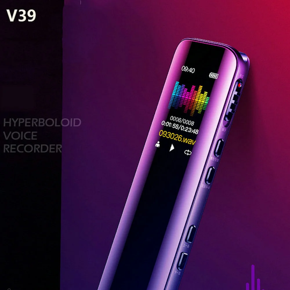 V39 Voice Activated Portable Recorder MP3 Player Telephone Audio Recording Dual Arc Microphone Digital Voice Recorder Dictaphone enlarge