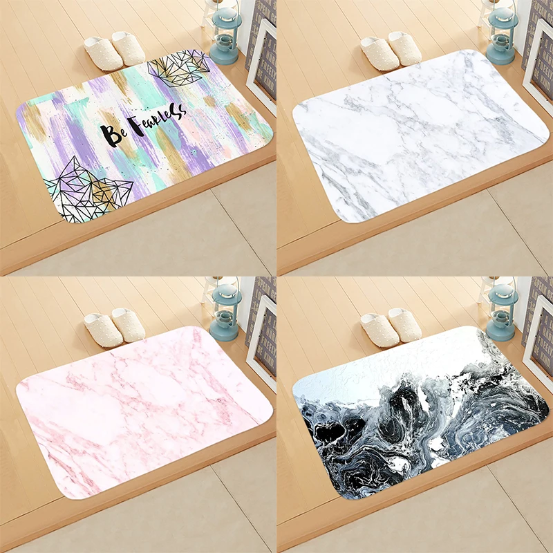 

Nordic style color marble pattern door mat carpet bathroom kitchen toilet non-slip door mat bedroom room home decoration carpet