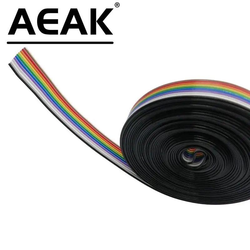 AEAK 1 метр 1,27 мм расстояние Pitch10 WAY 10P плоский цветной Радужный ленточный кабель проводка провод для печатной платы DIY 10 Way Pin