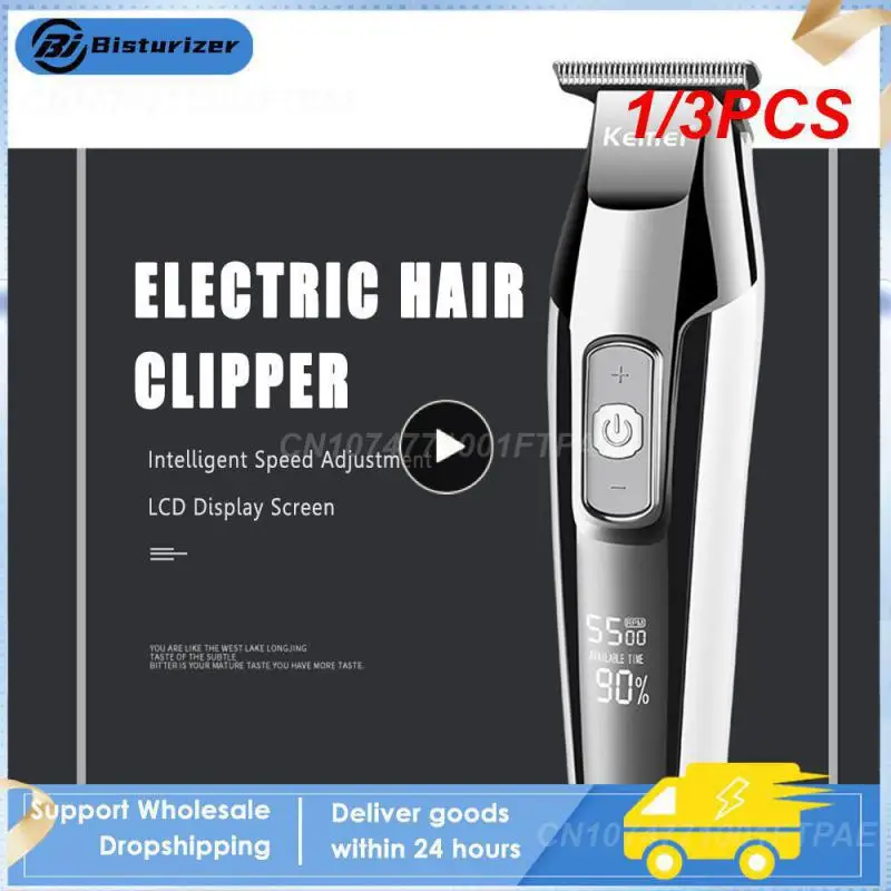

1/3PCS Kemei-5027 Professional Hair Clipper Beard Trimmer for Men Adjustable Speed LED Digital Carving Clippers Electric Razor
