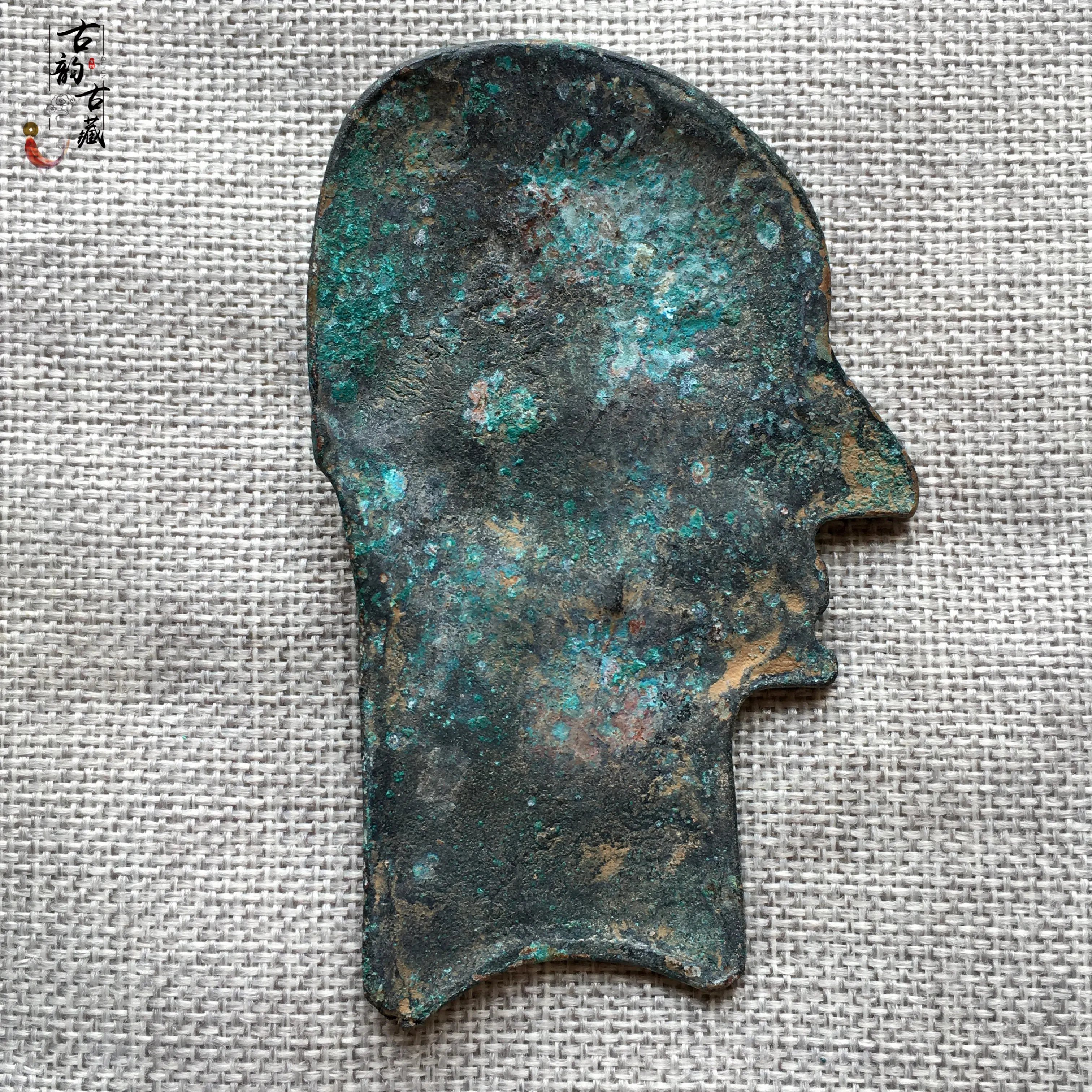 Коллекция Sanxingdui маска бронзового цвета состаренная зеленая вышивка мякоть