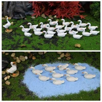 ornament fairy garden scenery making dollhouse decoration miniature duck figurine white duckling statue micro landscape