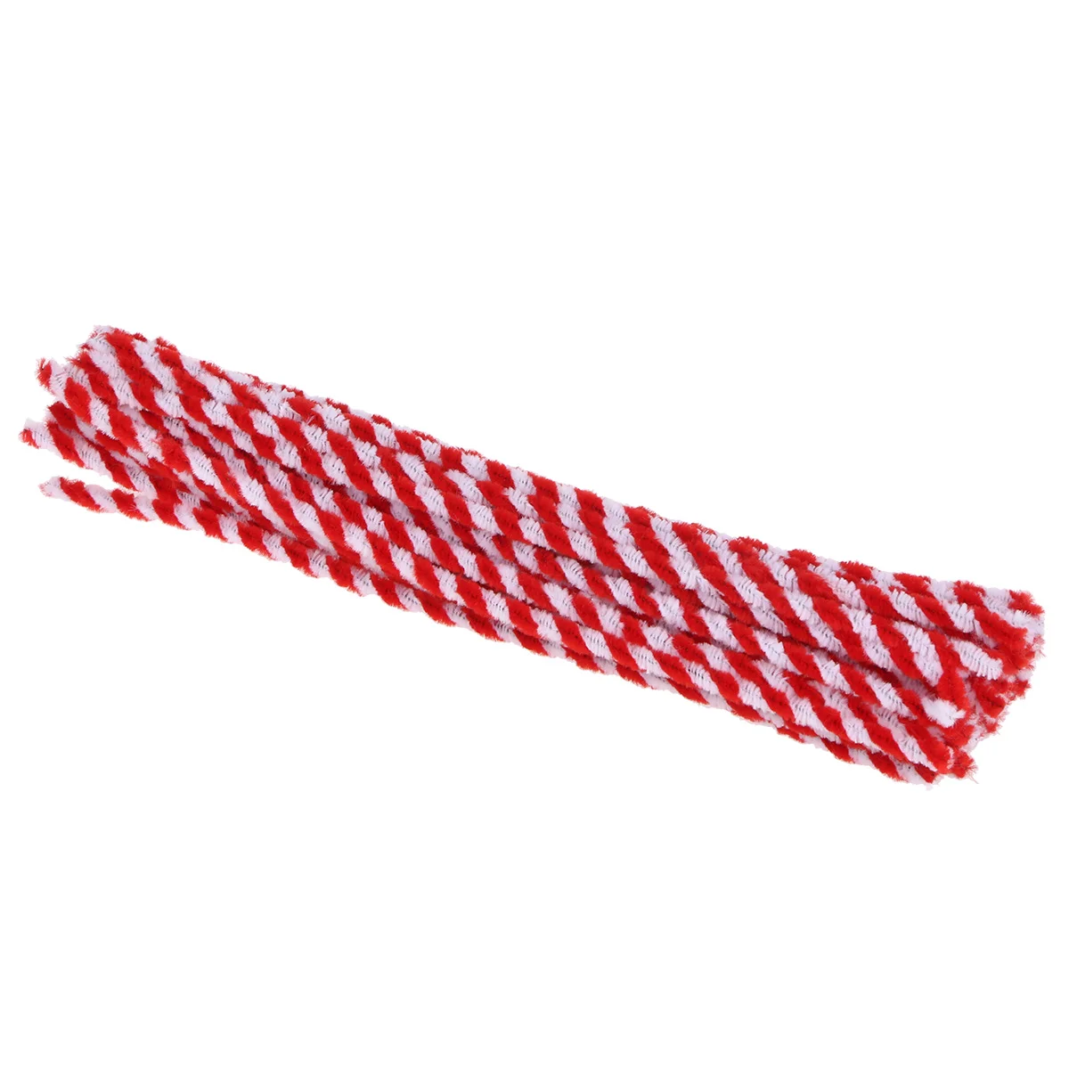 

50pcs Two-tone Craft Chenille Stems Red and White Twistable Stick Kids Pipe Cleaners Child Handcraft Rod Art DIY