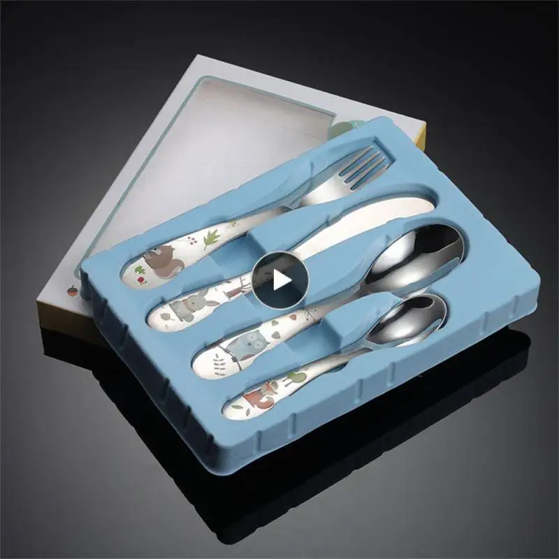 

Children Tableware Cute Food Contact Grade Birthday Gift 1piece Kitchen Tools Fork Spoon Flower Baking Knife Fork Spoon Silver