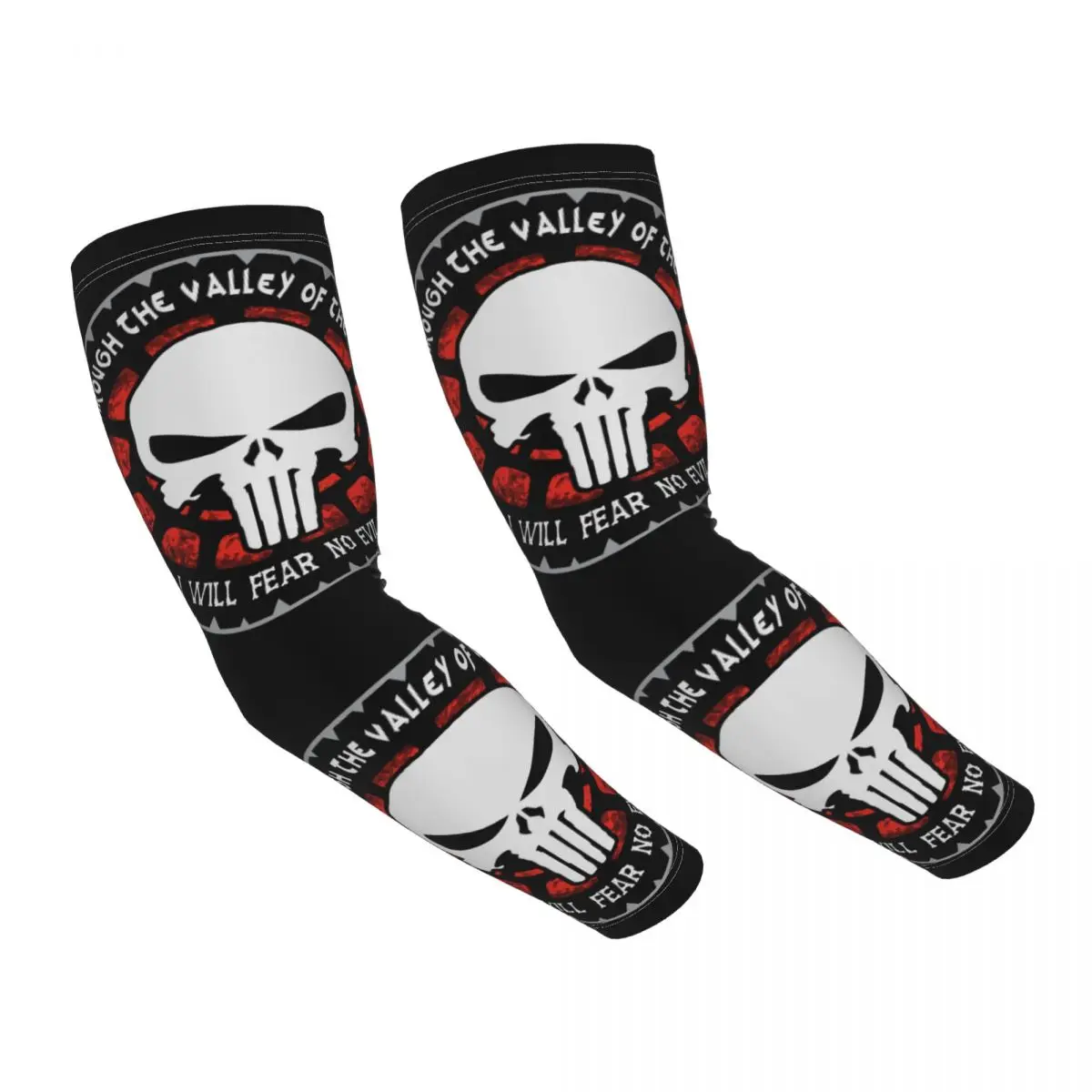 

Punishers Skeleton Skull Heavy Metal Sports Compression Arm Sleeves Warmer Women Men UV Protection Tattoo Cover Up for Fishing
