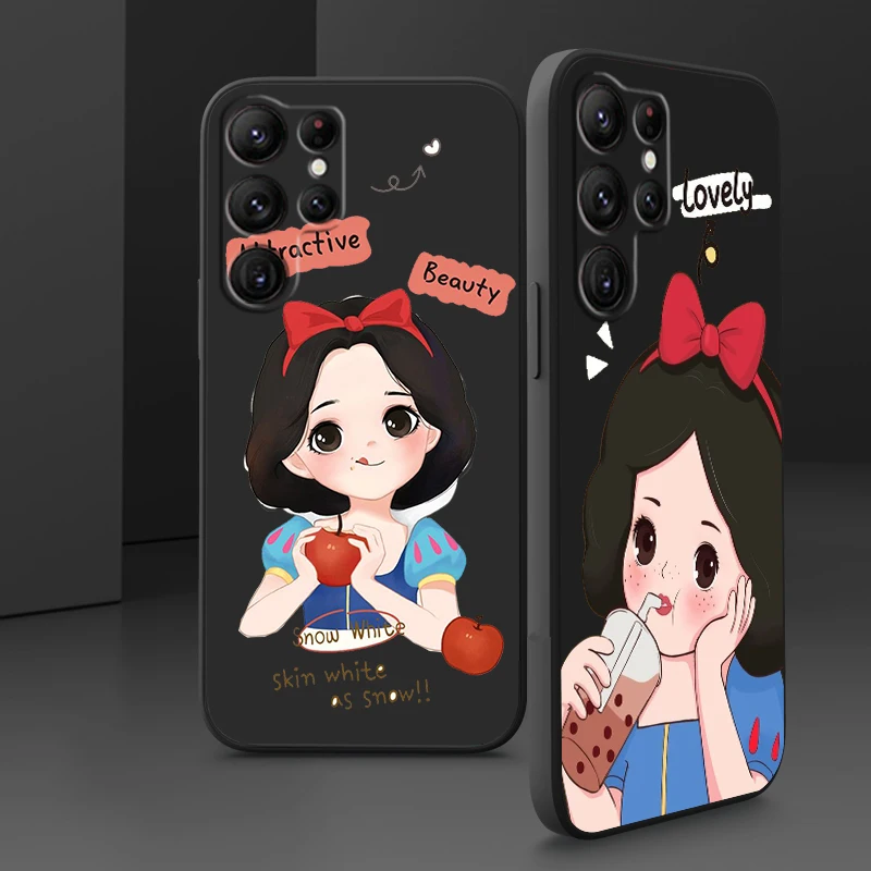 

Snow White Alice Disney Girl Phone Case For Samsung Galaxy S22 S21 S20 FE S10 Note 20 Plus Lite Ultra 5G Shell Liquid Rope Cover